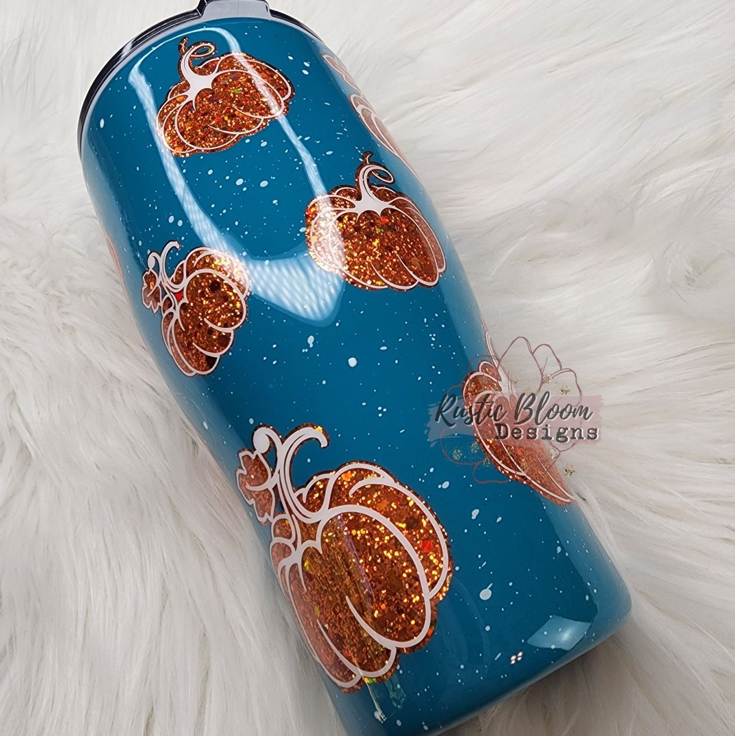 Pumpkin Glitter Peakaboo Tumbler Teal, Orange Whatever Spices Your Pumpkin insulated Custom fall Tumbler To Go Cup Gift for Her Seasonal Cup