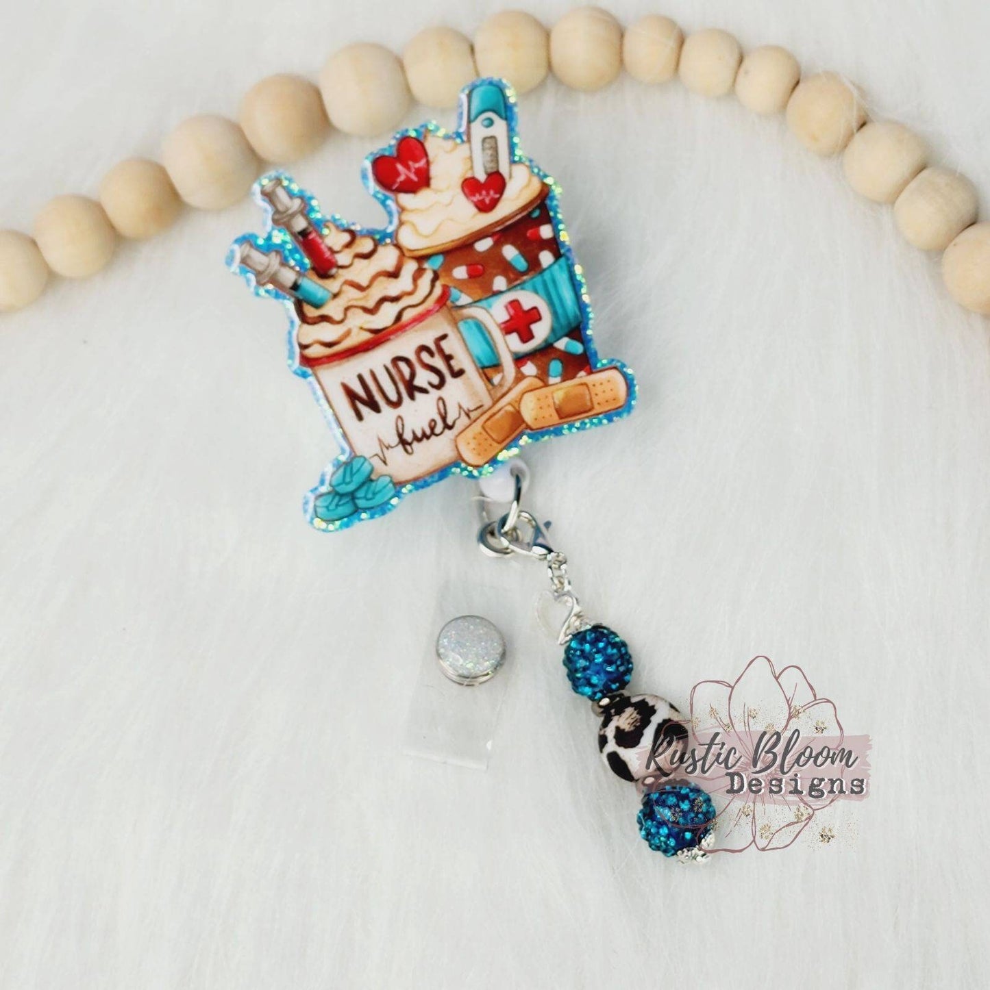 Nurse Fuel Glitter Badge Reel Personalized Badge Reel Custom Work ID Nurse Id Nurse Gift Name Badge Nurse appreciation gift