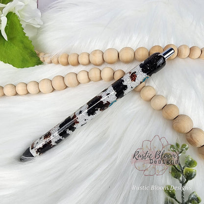 Custom Glitter Pen Ink Joy Gel Pen Personalized Epoxy Retractable Refillable Leopard Print Cheetah Ombre Gift for her Nurse Work Pen Teacher