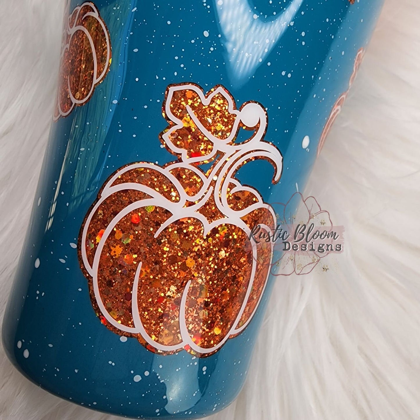 Pumpkin Glitter Peakaboo Tumbler Teal, Orange Whatever Spices Your Pumpkin insulated Custom fall Tumbler To Go Cup Gift for Her Seasonal Cup