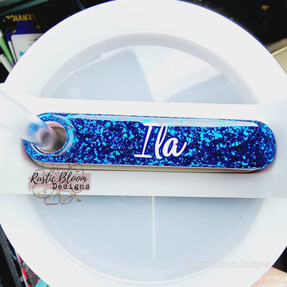 Persinalized Glitter 40 oz  Stanley Name tag Cute ID Custom Cup disc Sparkly Name Tag