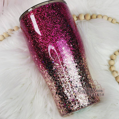 Glitter Berry Purple Gold Tumbler Mother's Day Gift for Her Custom Insulated Teacher Travel Coffee Mug Personalized Cup Handle Mama Mimi