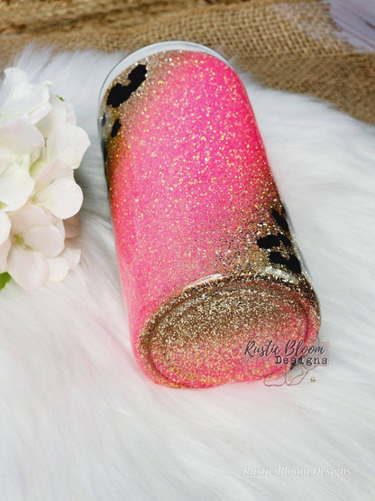 LEOPARD Pink Glitter Tumbler Mother's Day Gift for Her Custom Cups Nurse Gifts Personalized Tumbler Nurses gift Teacher Appreciation