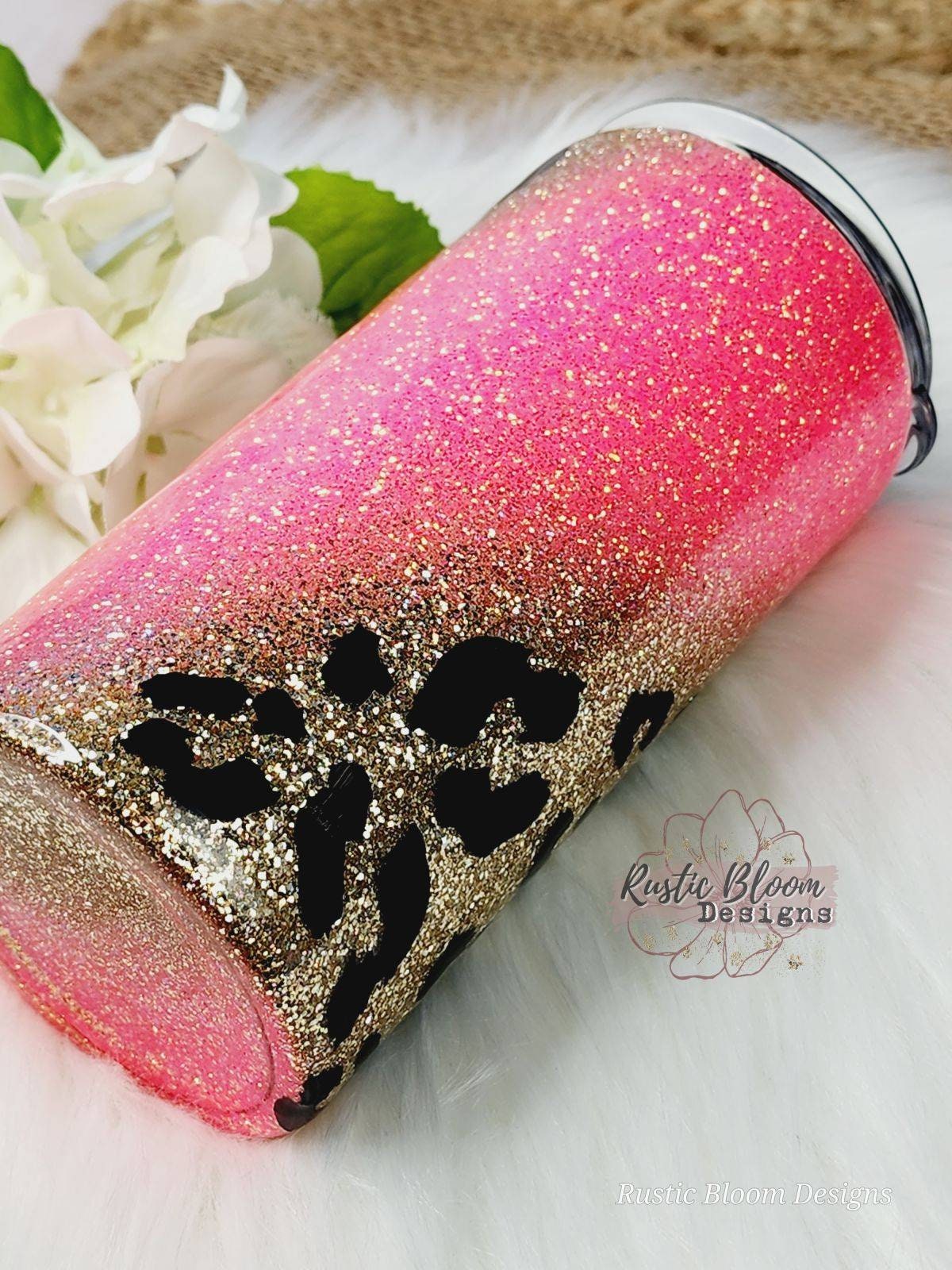 LEOPARD Pink Glitter Tumbler Mother's Day Gift for Her Custom Cups Nurse Gifts Personalized Tumbler Nurses gift Teacher Appreciation
