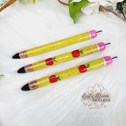 Personalized Pencil Glitter Gel Pen, Epoxy flower Nurse Gift Pen, Teacher Pen Gift Custom Gift for her, Planner accessories