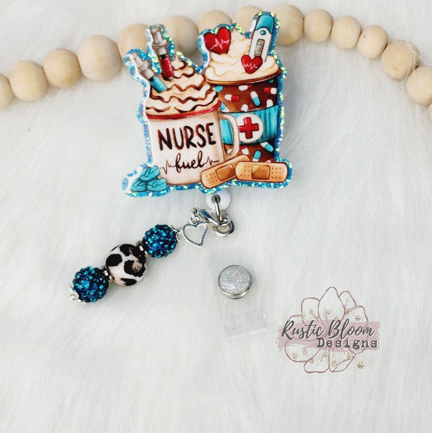 Nurse Fuel Glitter Badge Reel Personalized Badge Reel Custom Work ID Nurse Id Nurse Gift Name Badge Nurse appreciation gift