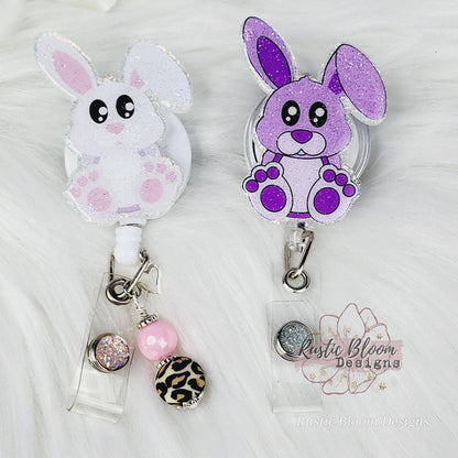 Bunny Badge Reel, Easter Badge Reel, Bunny Butt Badge Reel, Cute Badge Reel, Nurse badge reel Retractable Badge Reel Glitter Badge Reel