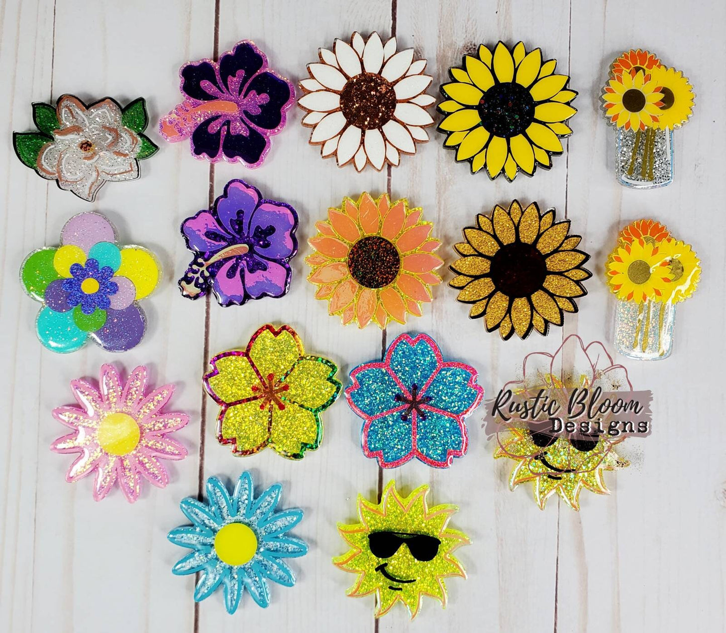 Flower Glitter Badge Reel Personalized Nurse Gift Teacher Name Tag glitter Badge Nurse Badge Reel Summer Badge Reel