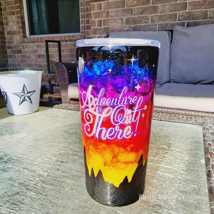 Mountain Sunset Tumbler Ombre Custom Insulated Stainless Steel Coffee Travel Mug Personalized Gift for Her Water Cup Cold  Hot drinking Cup