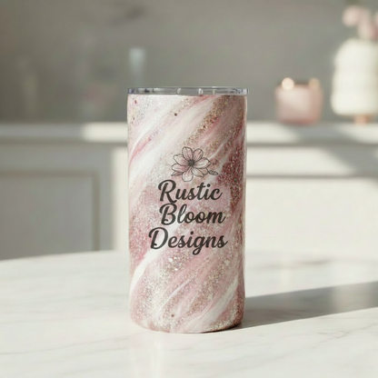Rose Gold White Pink Milkyway 16oz Tumbler with Handle tumbler