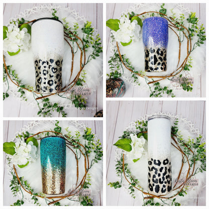 Leopard Tumbler gift for Mom custom travel mug Personalized Cheetah Tumbler dog mom tumbler Leopard Ombre 30oz tumbler glitter