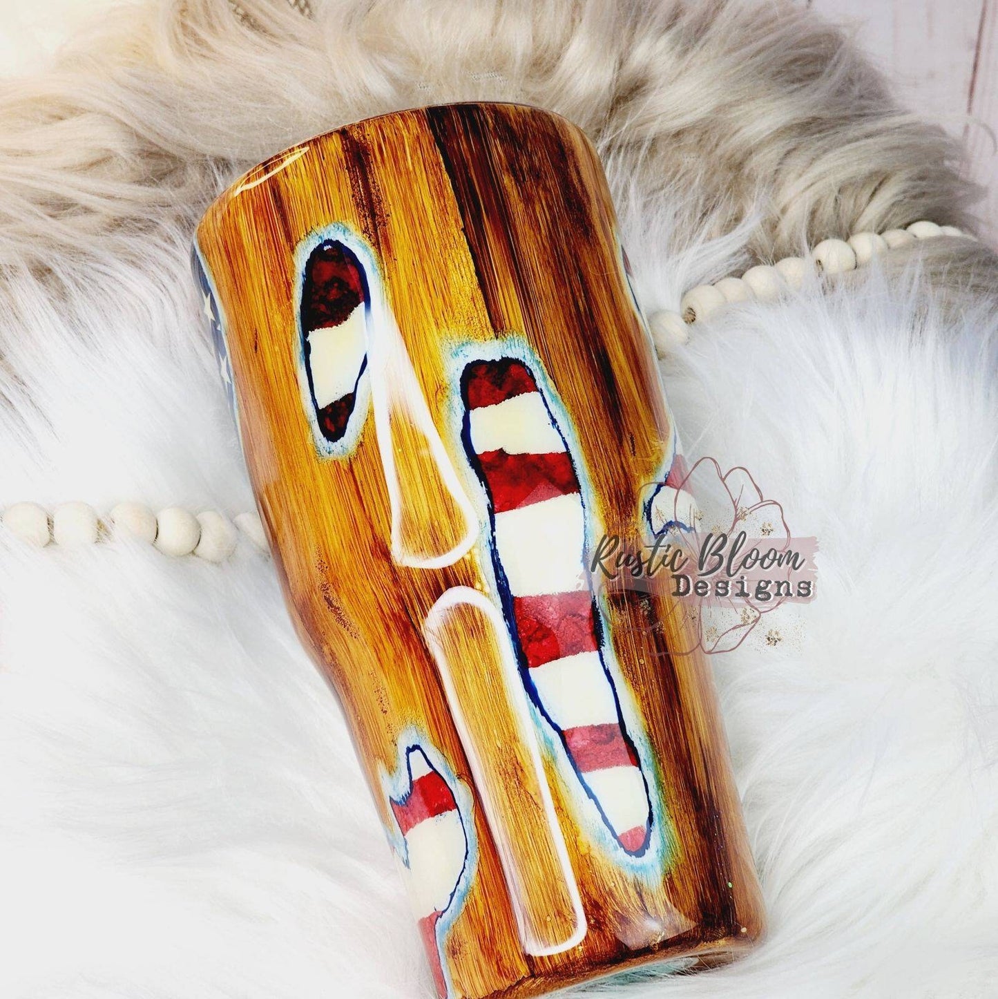 American Flag Tumbler Wood Grain Tumbler 30oz Tumbler peekaboo Woodgrain American Flag cup Husband Tumbler Personalized mug Guy Gift Dad mug