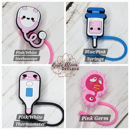 Medical Straw Topper Nurse Straw Cap Straw Buddy Stanley Straw Topper Pharmacist Medical Gift Simple Modern Tumbler Topper Stethoscope Scrub