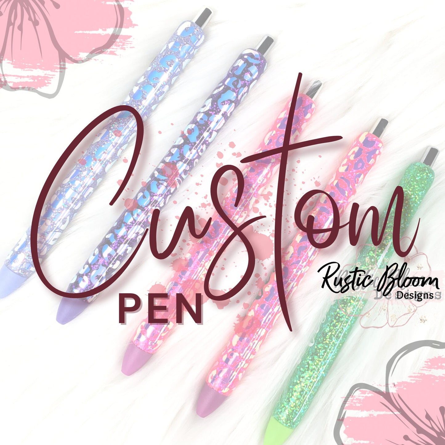 Custom Glitter Pen Ink Joy Gel Pen Personalized Epoxy Retractable Refillable Leopard Print Cheetah Ombre Gift for her Nurse Work Pen Teacher