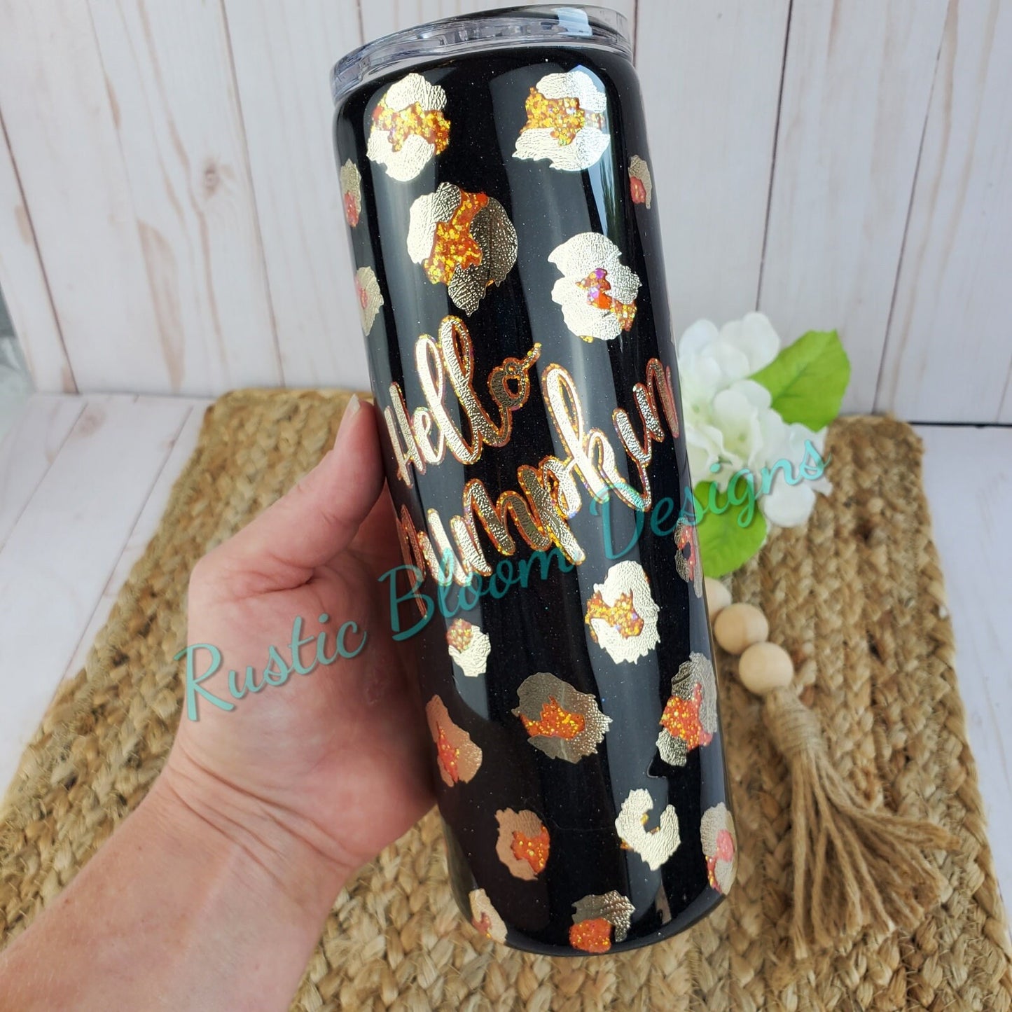 Sunflower Tumbler/ Sunflower Leopard Tumbler/ glitter tumbler/ epoxy tumbler/ Mother’s Day/ mom day/ girl day/ sunflowers/ leopard/