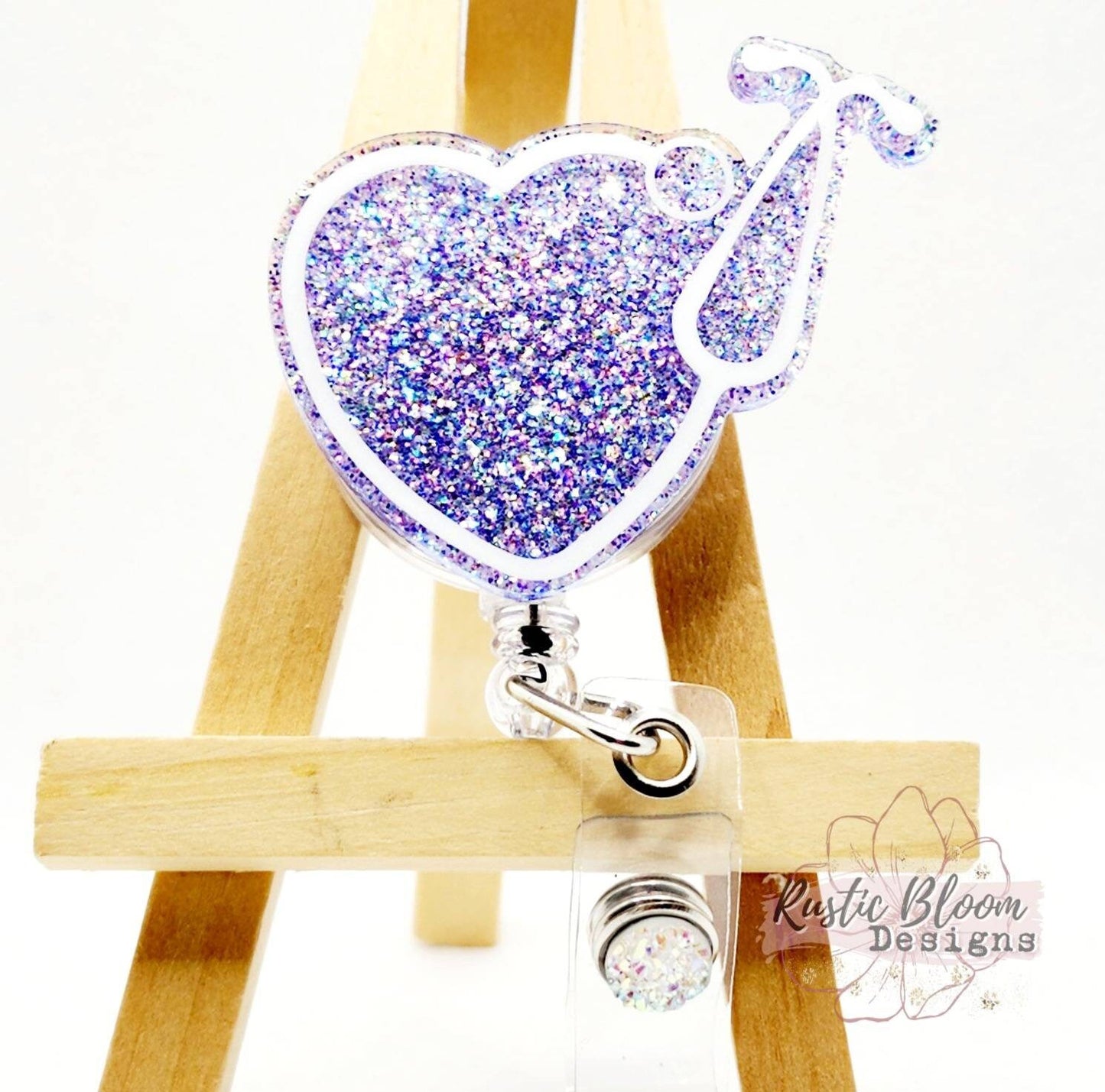 Nurse Glitter Stethescope Badge Reel Custom nurse gift for her essential worker gift personalized Healthcare Badge Holder medical Id