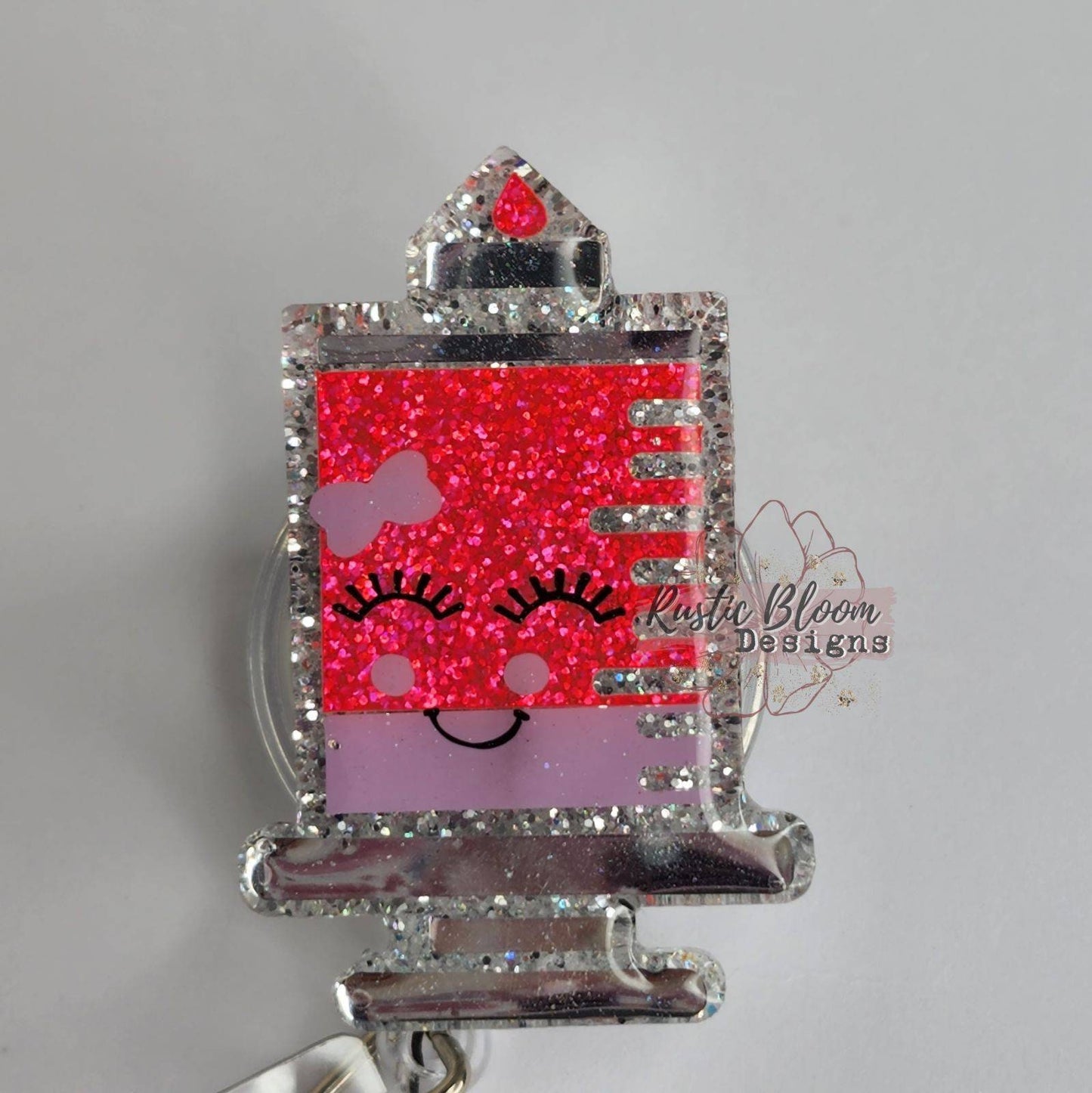 Nurse Heart Glitter Stethescope Badge Reel Custom nurse gift for her essential worker gift personalized Healthcare Badge Holder medical Id