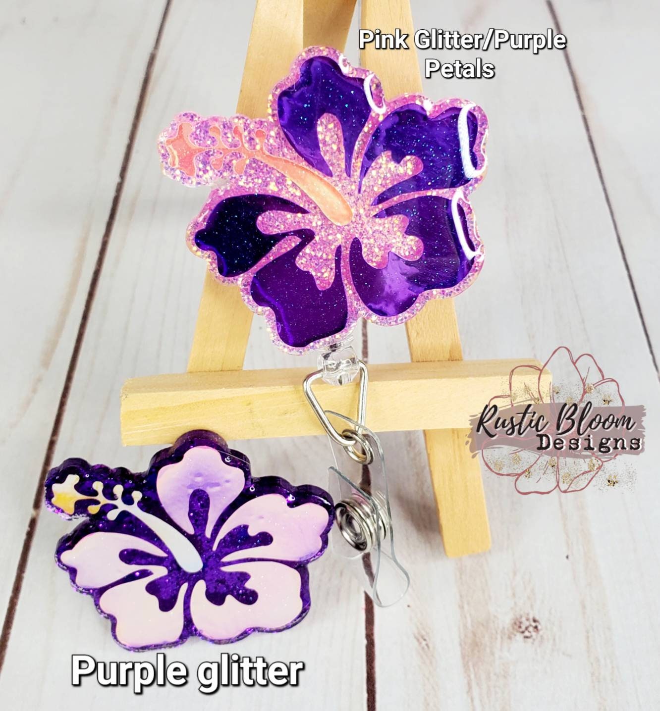 Flower Glitter Badge Reel Personalized Nurse Gift Teacher Name Tag glitter Badge Nurse Badge Reel Summer Badge Reel