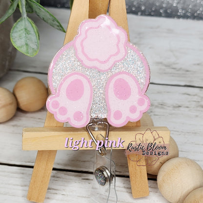 Bunny Badge Reel, Easter Badge Reel, Bunny Butt Badge Reel, Cute Badge Reel, Nurse badge reel Retractable Badge Reel Glitter Badge Reel
