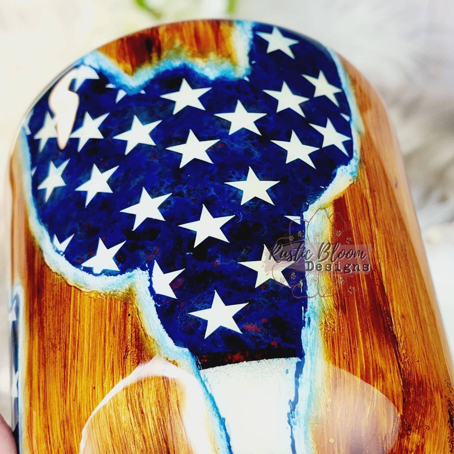 American Flag Tumbler Wood Grain Tumbler 30oz Tumbler peekaboo Woodgrain American Flag cup Husband Tumbler Personalized mug Guy Gift Dad mug