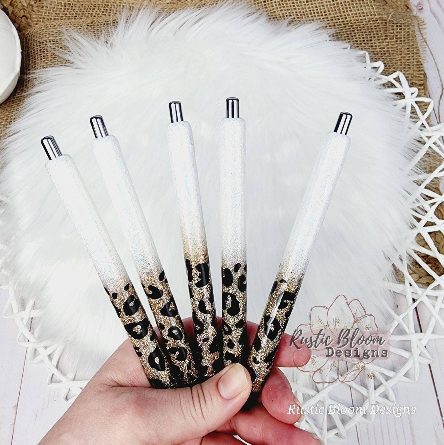 Personalized Glitter Pens Ombre  Leopard Pen Epoxy Cheetah pens Nurse Gift Writing Pen Teacher Gifts Ideas Gel Pens Custom gold pens glitter
