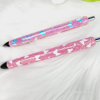 Custom Glitter Pen Ink Joy Gel Pen Personalized Epoxy Retractable Refillable Leopard Print Cheetah Ombre Gift for her Nurse Work Pen Teacher