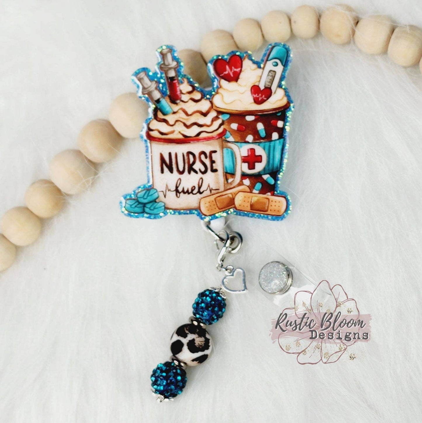 Nurse Fuel Glitter Badge Reel Personalized Badge Reel Custom Work ID Nurse Id Nurse Gift Name Badge Nurse appreciation gift