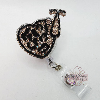 Nurse Heart Glitter Stethescope Badge Reel Interchangeable Custom nurse gift for her teacher gift personalized Healthcare Badge Holder