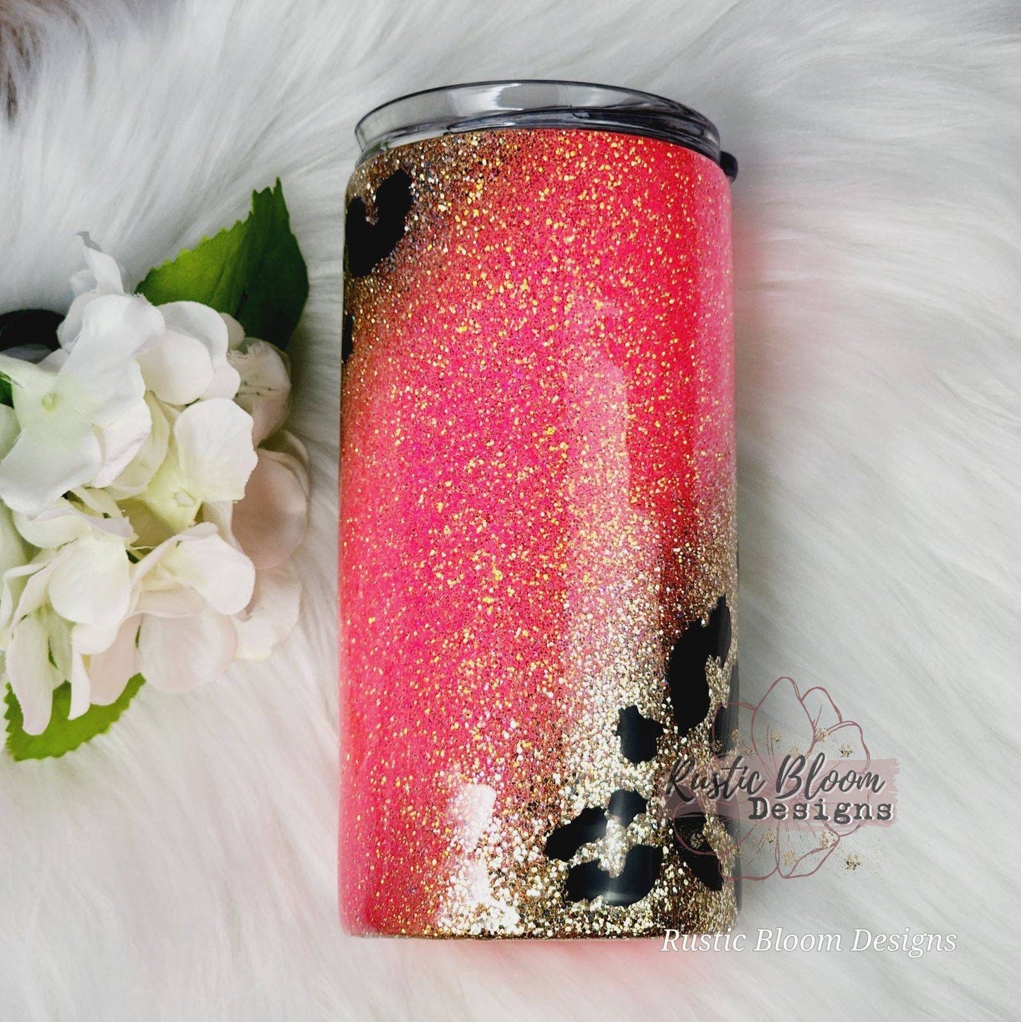 LEOPARD Pink Glitter Tumbler Mother's Day Gift for Her Custom Cups Nurse Gifts Personalized Tumbler Nurses gift Teacher Appreciation
