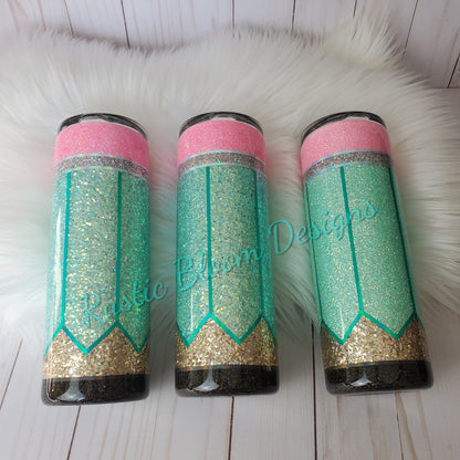 Pencil Glitter Teacher Coffee Mug Notebook Tumbler Gift Teacher Gift Mug Personalized Cup custom Teacher gift idea Paraprofessional