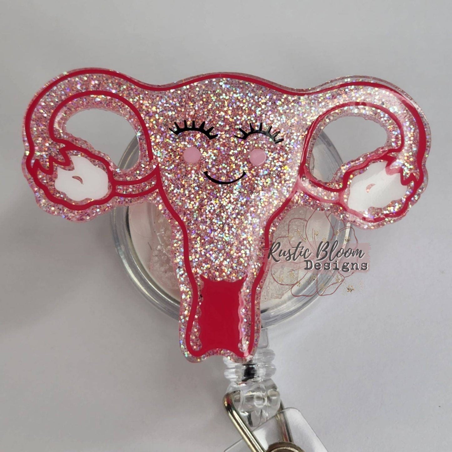Nurse Glitter Stethescope Badge Reel Custom nurse gift for her essential worker gift personalized Healthcare Badge Holder medical Id