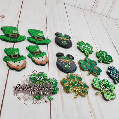 Glitter Leprechaun Hat St Patrick's Day Badge Reel