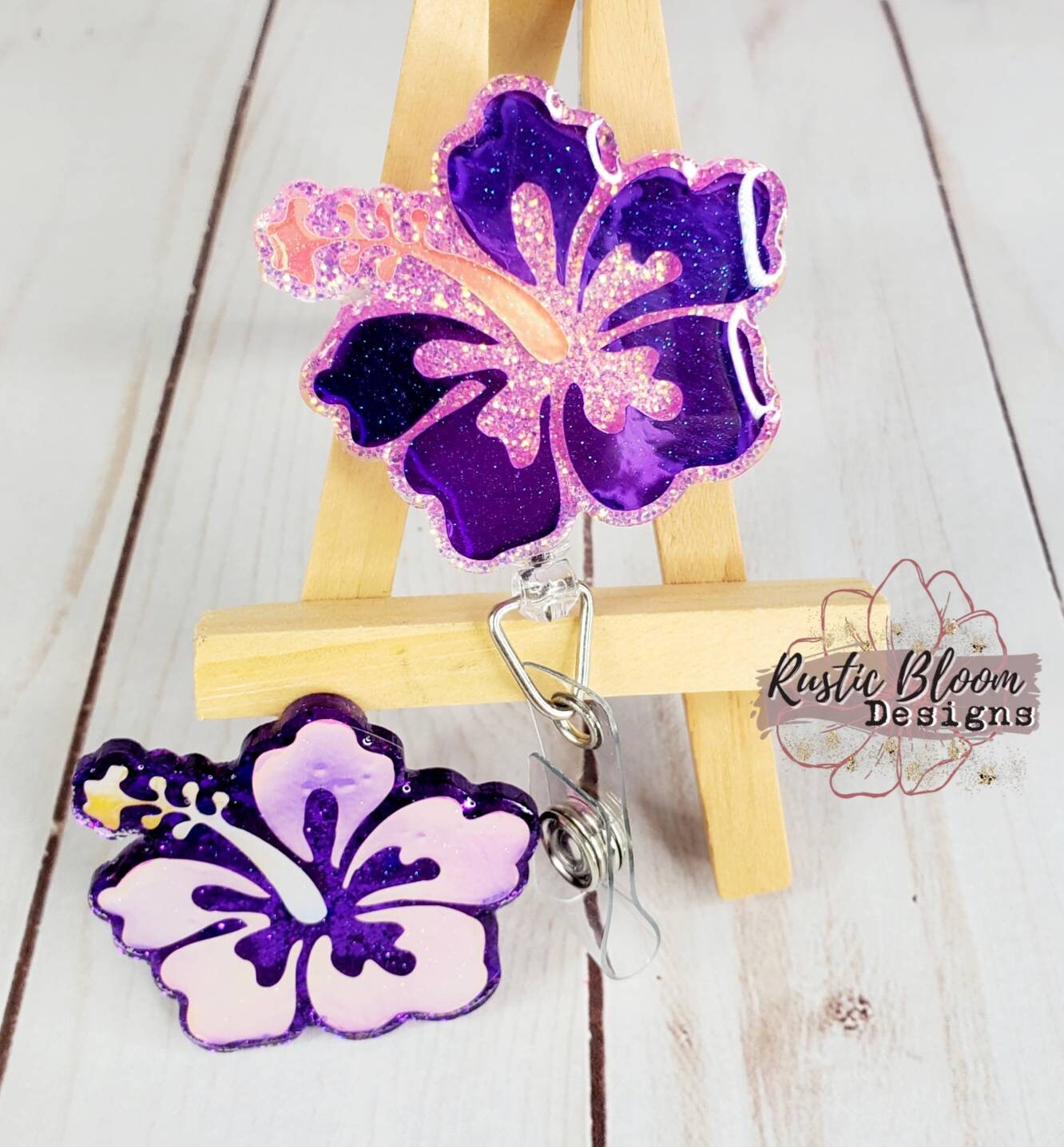Flower Glitter Badge Reel Personalized Nurse Gift Teacher Name Tag glitter Badge Nurse Badge Reel Summer Badge Reel
