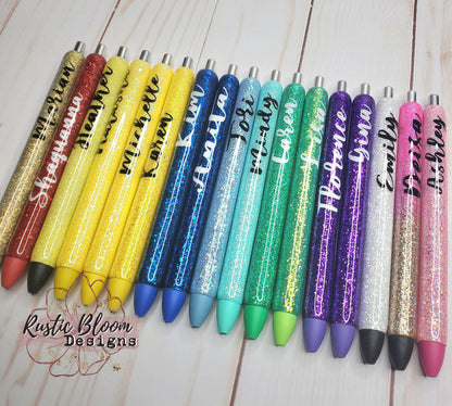 Personalized Gel Glitter Pen, Custom Made Pens  Nurse Gift, Teacher Gift, Epoxy Pen Glitter Pen Gel Pen Refillable Work pen, Christmas gift