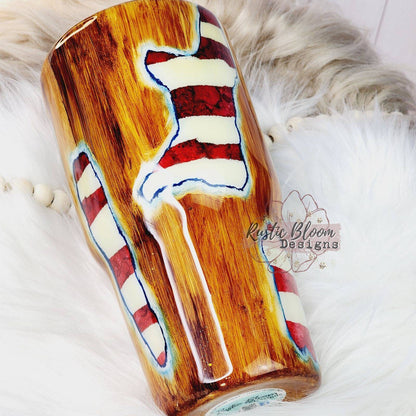 American Flag Tumbler Wood Grain Tumbler 30oz Tumbler peekaboo Woodgrain American Flag cup Husband Tumbler Personalized mug Guy Gift Dad mug