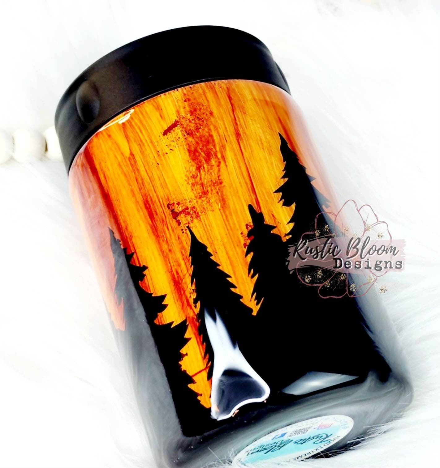 Woodgrain Tumbler Can coozie personalized can cooler forest mountains beer Coozie Custom mug Husband in woods gift for men Dad gift Guy Camo