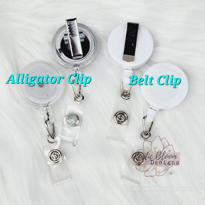 Glitter Anatomical Uterus Floral Badge Reel Custom nurse gift for her Nurse Coworker gift Badge Holder medical Id holder