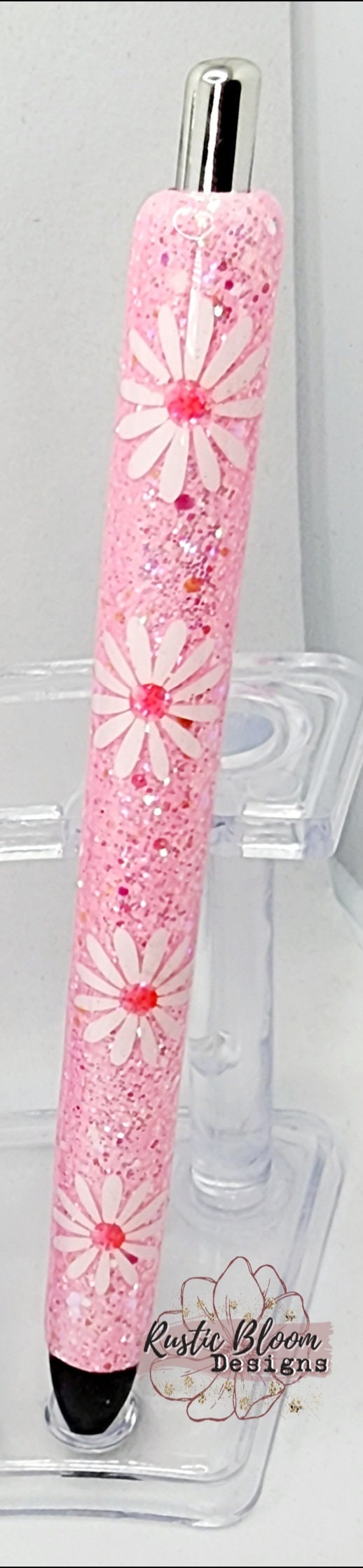 Personalized Daisy Glitter Gel Pen, Epoxy flower Nurse Gift Pen, Teacher Gift Custom Gift for her, Planner accessories