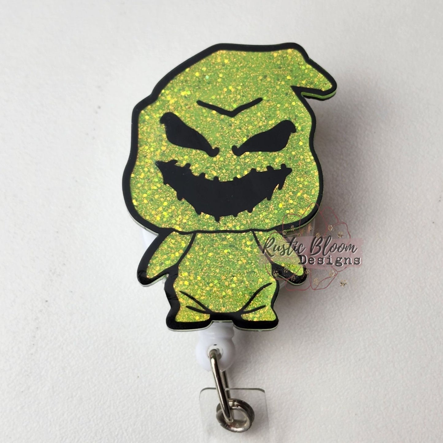 Nightmare Before Christmas inspired Pumpkin King Glitter Retracatable Badge Reel Custom Personalized Nurse Cute Badge Reel