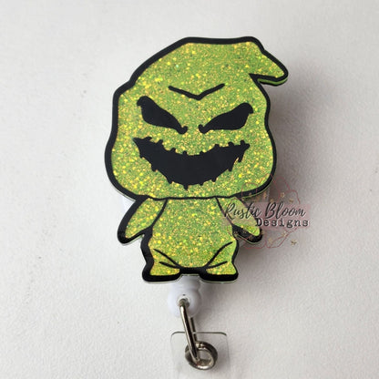 Nightmare Before Christmas inspired Pumpkin King Glitter Retracatable Badge Reel Custom Personalized Nurse Cute Badge Reel