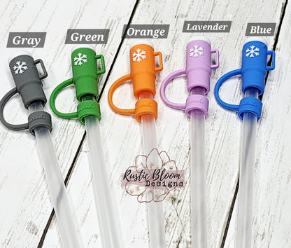 Snowflake Stanley Cup Straw Topper Straw Cap Straw Buddy Stanley Straw Topper Gift for birthday Tumbler Topper