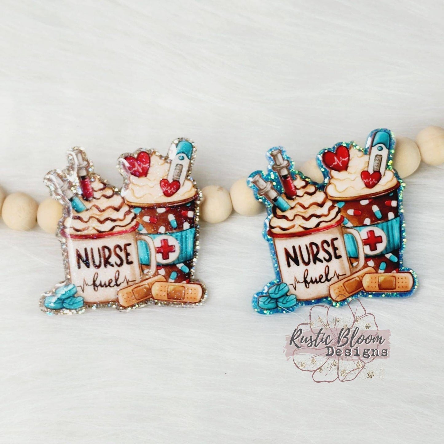 Nurse Fuel Glitter Badge Reel Personalized Badge Reel Custom Work ID Nurse Id Nurse Gift Name Badge Nurse appreciation gift