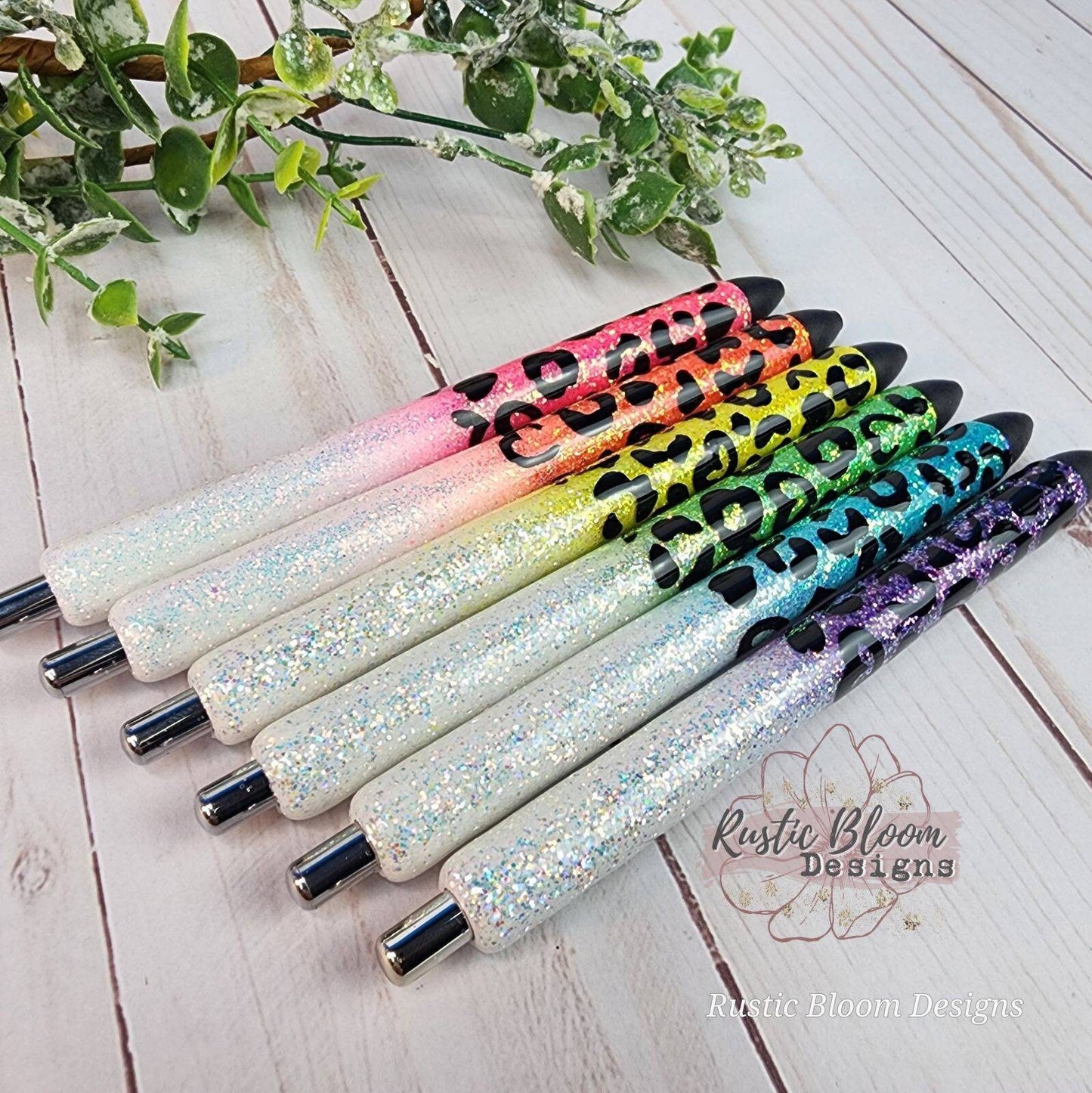 Personalized Glitter Pens Ombre  Leopard Pen Epoxy Cheetah pens Nurse Gift Writing Pen Teacher Gifts Ideas Gel Pens Custom gold pens glitter
