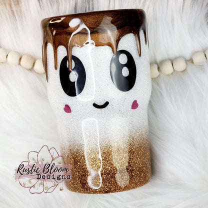 Glitter Cute Smores Chocolate Drip Tumbler, Stainless-steel Gift for her custom epoxy tumbler insulated Coffee Mug To Go