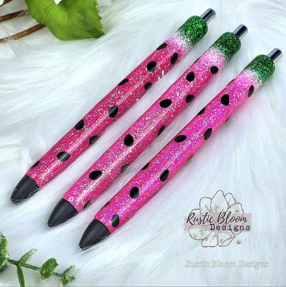 Personalized Glitter Gel Pen | Custom Watermelon Epoxy Pen | Nurse, Teacher & Gift Pen