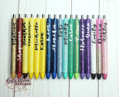 Personalized Gel Glitter Pen, Custom Made Pens  Nurse Gift, Teacher Gift, Epoxy Pen Glitter Pen Gel Pen Refillable Work pen, Christmas gift