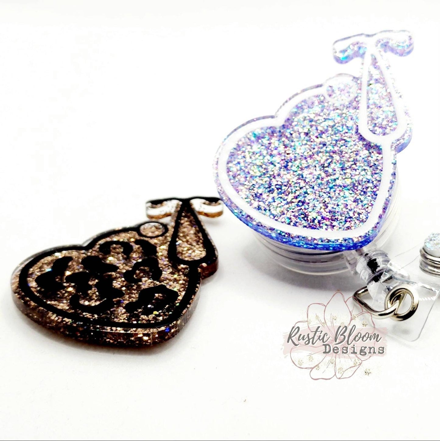 Nurse Glitter Stethescope Badge Reel Custom nurse gift for her essential worker gift personalized Healthcare Badge Holder medical Id