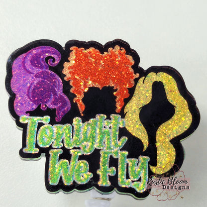 Hocus pocus Glitter Badge Reel Interchangeable Name Tag Work ID Holder Personalized Nurse Gift for Teacher