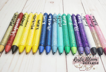 Personalized Gel Glitter Pen, Custom Made Pens  Nurse Gift, Teacher Gift, Epoxy Pen Glitter Pen Gel Pen Refillable Work pen, Christmas gift