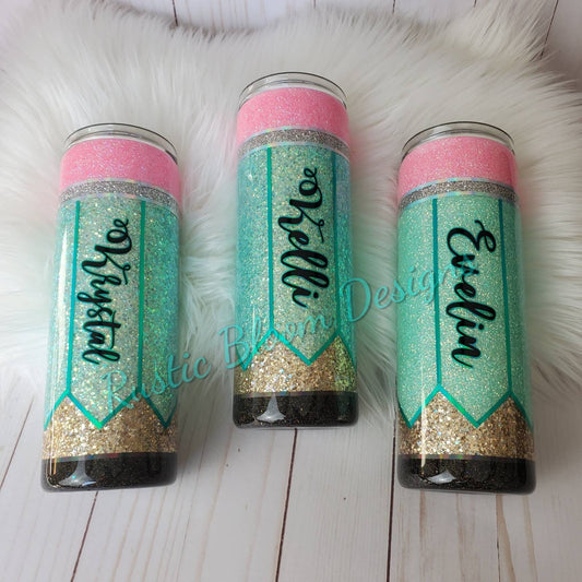 Pencil Glitter Teacher Coffee Mug Notebook Tumbler Gift Teacher Gift Mug Personalized Cup custom Teacher gift idea Paraprofessional